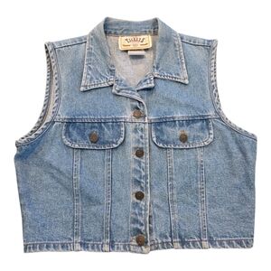 Vintage,Tickets Clothing, Denium Button Up Vest, Size 5/6, Cute Detail